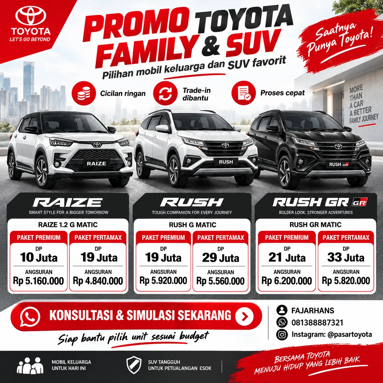 Promo Toyota Family dan SUV untuk Raize, Rush, dan Rush GR